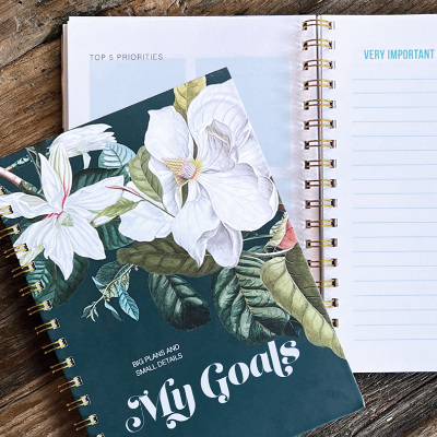 Hardcover planner with color pages