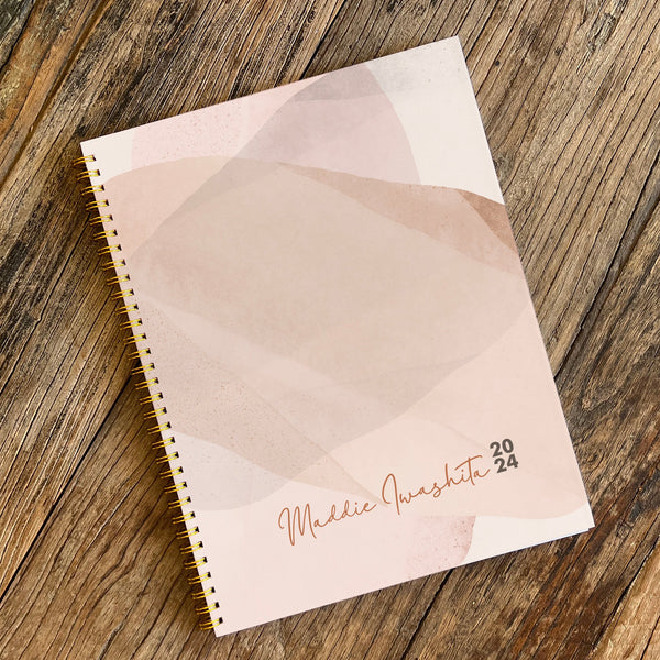 Portrait Hardcover custom planner with black pages