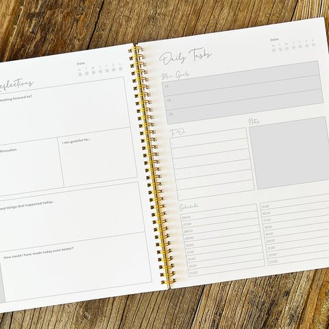 custom planner with black pages