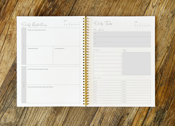 custom planner with black pages